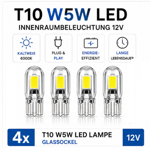Led lampe t10 w5w - 4x,