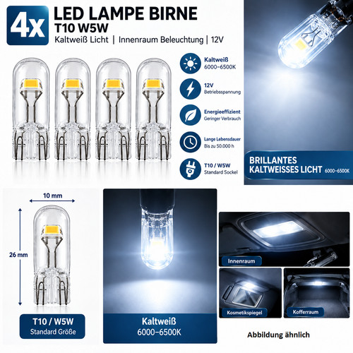 Led lampe birne t10 - 4x,