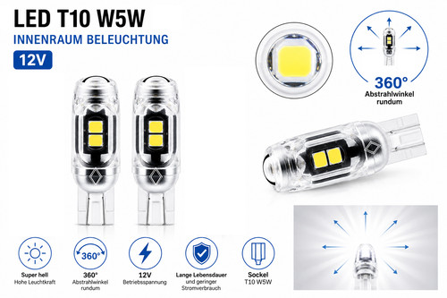 Led lampe birne t10 w5w - led,